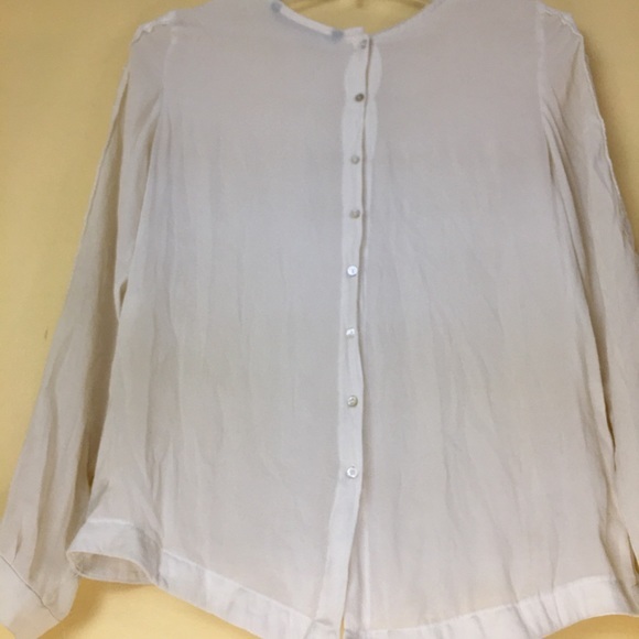 Zara Basics Chiffon & Lace Long Sleeve Blouse XS - Picture 7 of 9